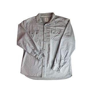 Levi's Men's Size XL Grey Long Sleeve Casual Button Down Shirt Westernwear